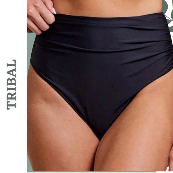 Tribal High Waisted Bikini Bottom Black - Picture 3 of 4
